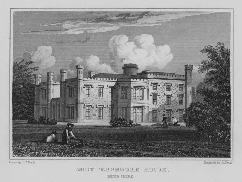 Shottesbrooke House, Berkshire (gravyr) av John Preston Neale
