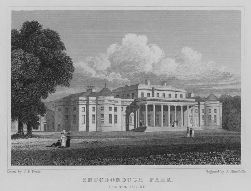 Shugborough Park, Staffordshire (gravyr) av John Preston Neale