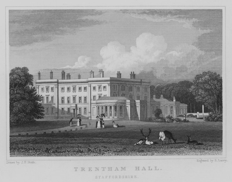 Trentham Hall, Staffordshire (gravyr) av John Preston Neale