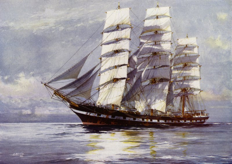 Clipperskepp: Euphrosyne (färg litho) av Jack (after) Spurling