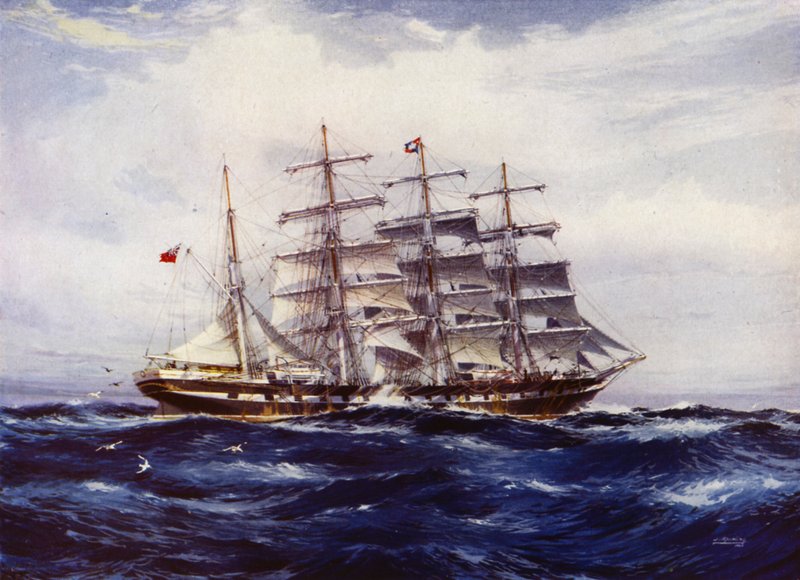 Clipperskepp: Medway (färg litho) av Jack (after) Spurling