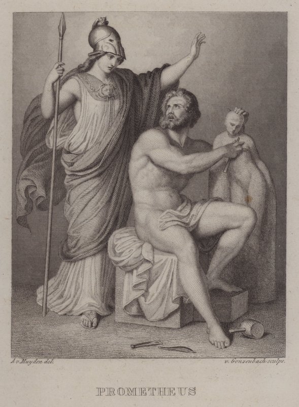 Prometheus (gravyr) av Jacques Alfred van Muyden