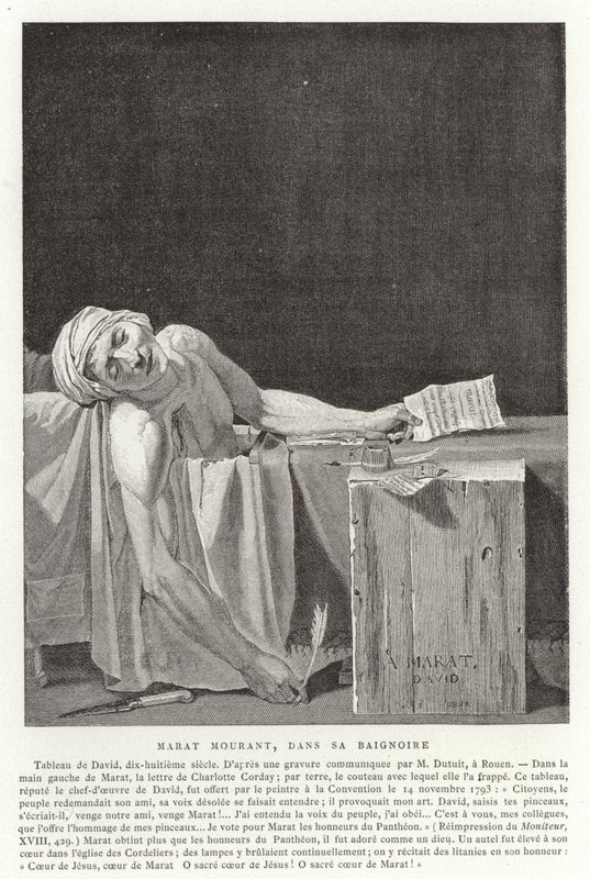 Marats död, 1793 av Jacques Louis David