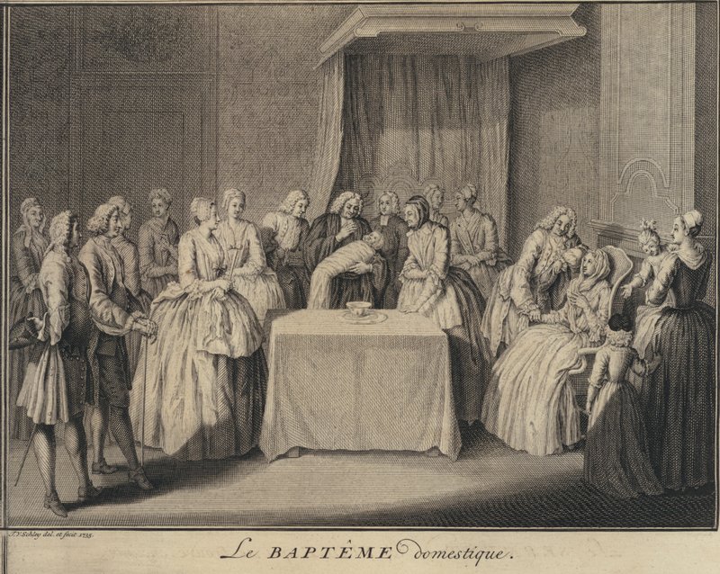 Ett inhemskt dop (gravyr) av Jakob van der Schley