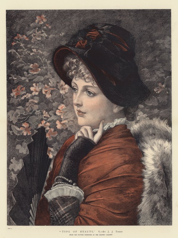 Typ av skönhet, V (chromolitho) av James Jacques Joseph Tissot