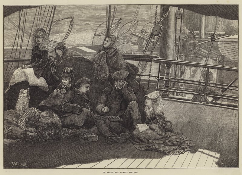 Ombord på ångfartyget Dundee av James Macbeth