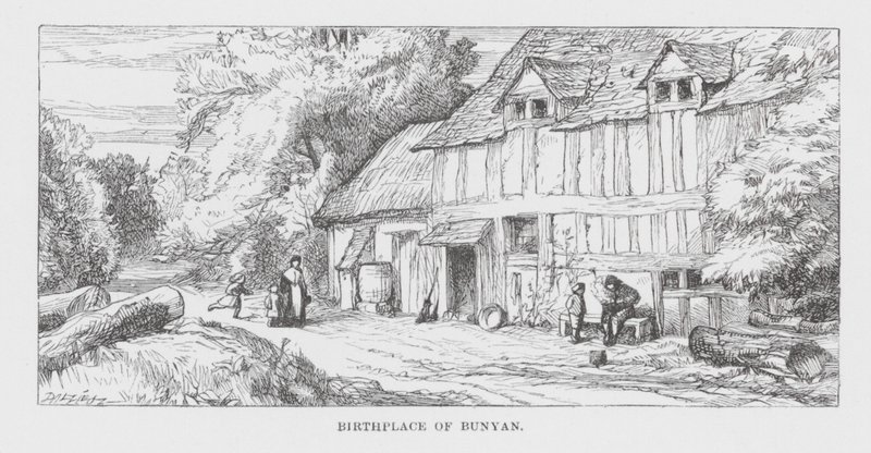 Bunyans födelseplats (gravyr) av James Dawson Watson