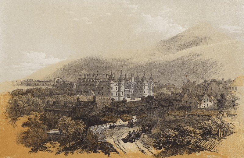 Holyrood Palace (chromolitho) av James Duffield Harding