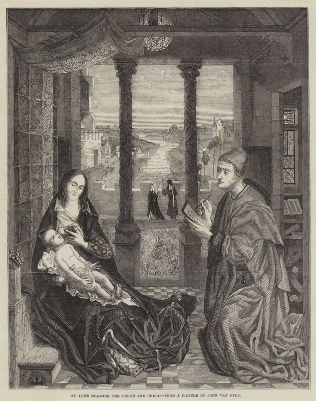 St Luke ritar jungfrun och barnet av Jan van Eyck