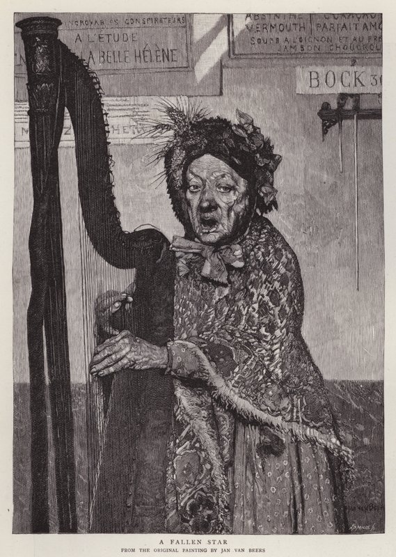 En fallen stjärna (litho) av Jan van Beers