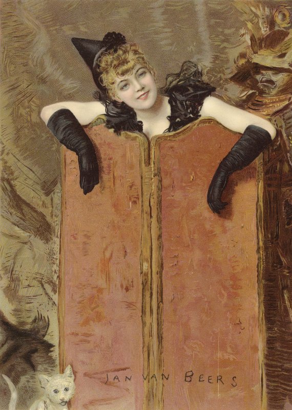 Kattungar (chromolitho) av Jan van Beers