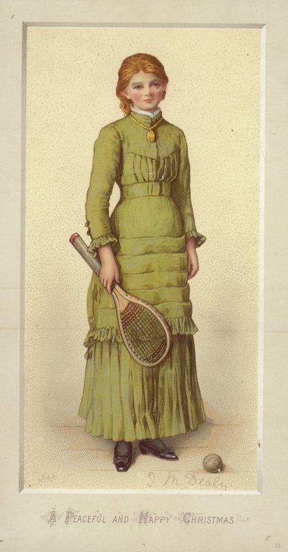En fridfull och glad jul (chromolitho) av Jane M. Dealy