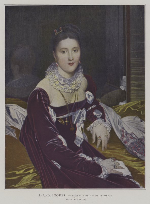Porträtt av Madame de Senonnes av Jean Auguste Dominique (after) Ingres