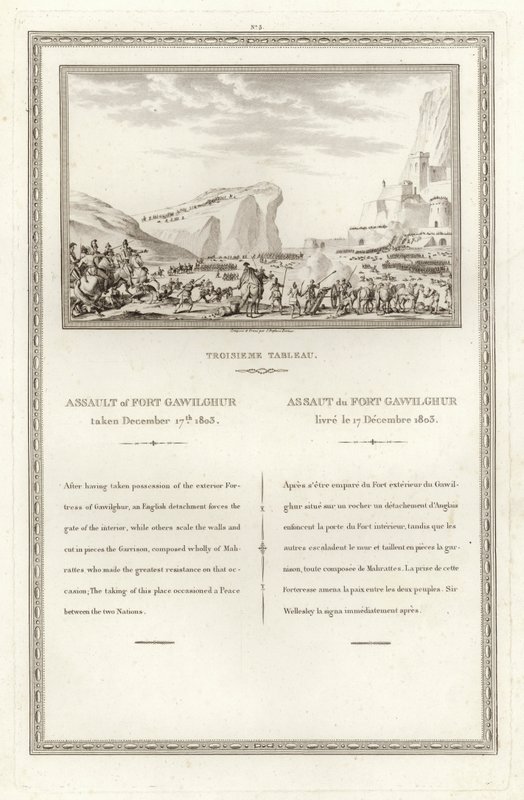 Assault of Fort Gawilghur, tagen 17 december 1803 av Jean Duplessi Bertaux