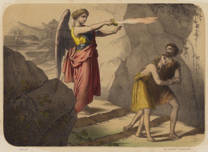 förlorade paradiset av Jean Baptiste Auguste Leloir