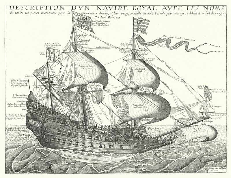 Franskt krigsskepp, c1657 av Jean Boisseau