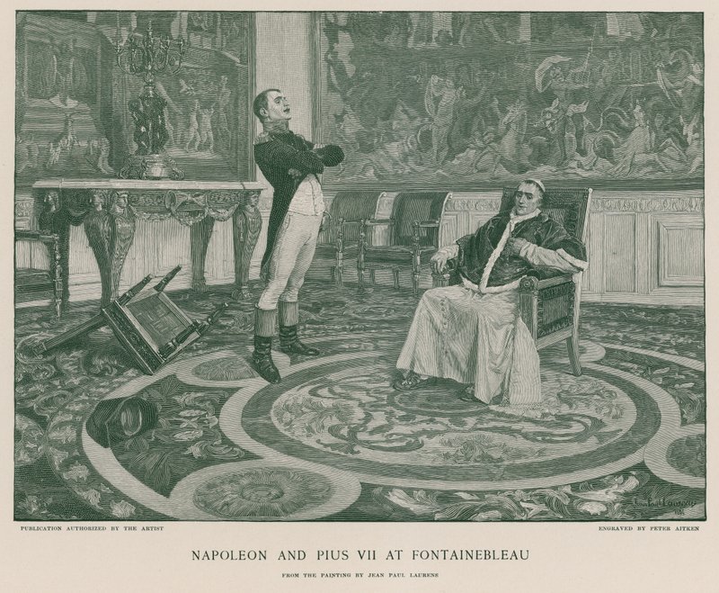 Napoleon och Pius VII i Fontainebleau av Jean Paul Laurens