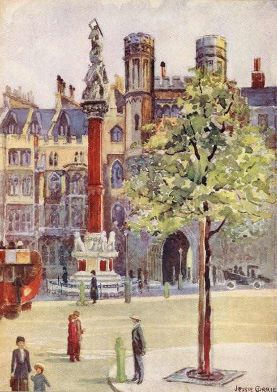 Broadway, Westminster (färglitografi) av Jessie Currie