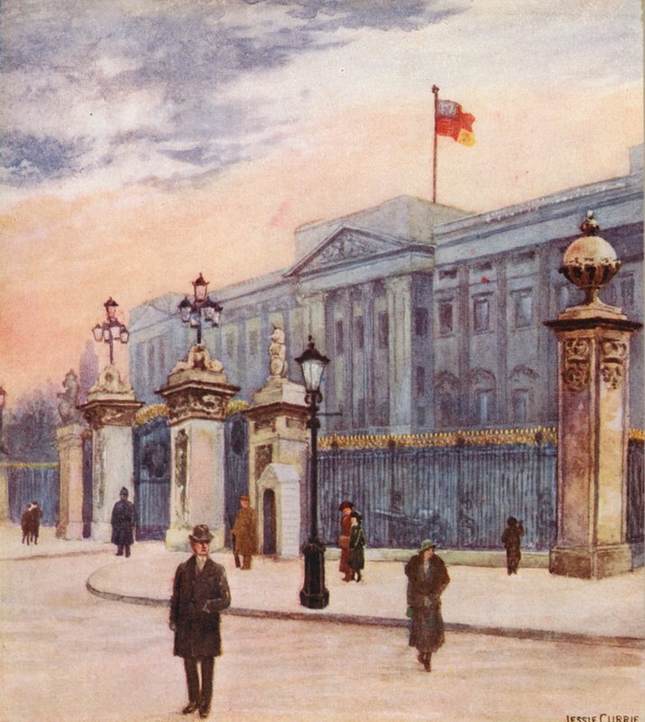 Buckingham Palace (färglitografi) av Jessie Currie