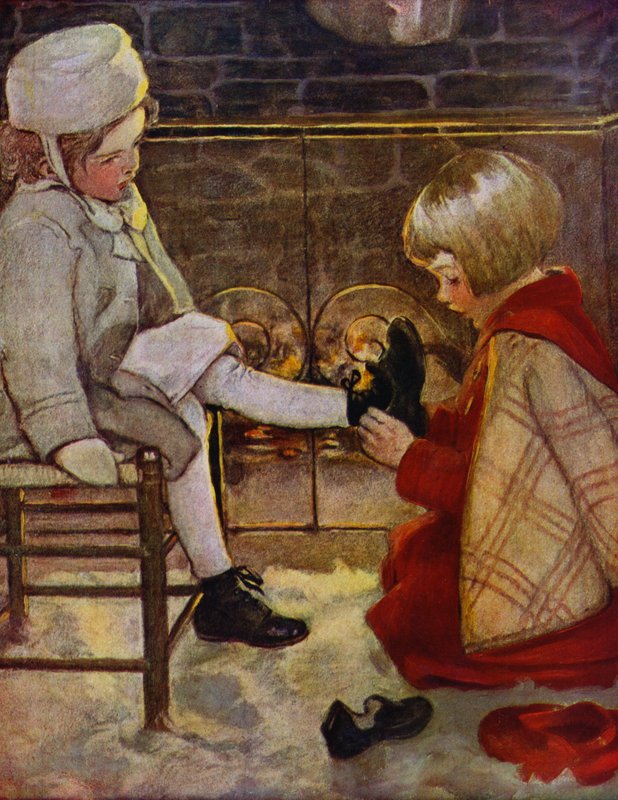 En modern Askungen (färg litho) av Jessie Willcox Smith