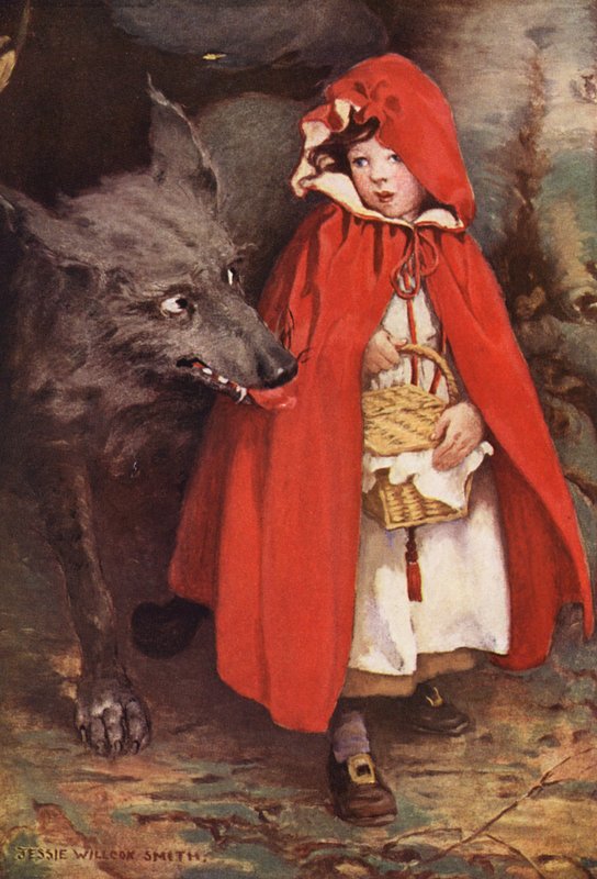 Rödluvan (färglitografi) av Jessie Willcox Smith