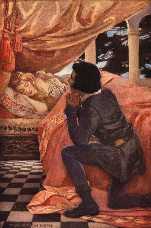 Törnrosa (färglitografi) av Jessie Willcox Smith