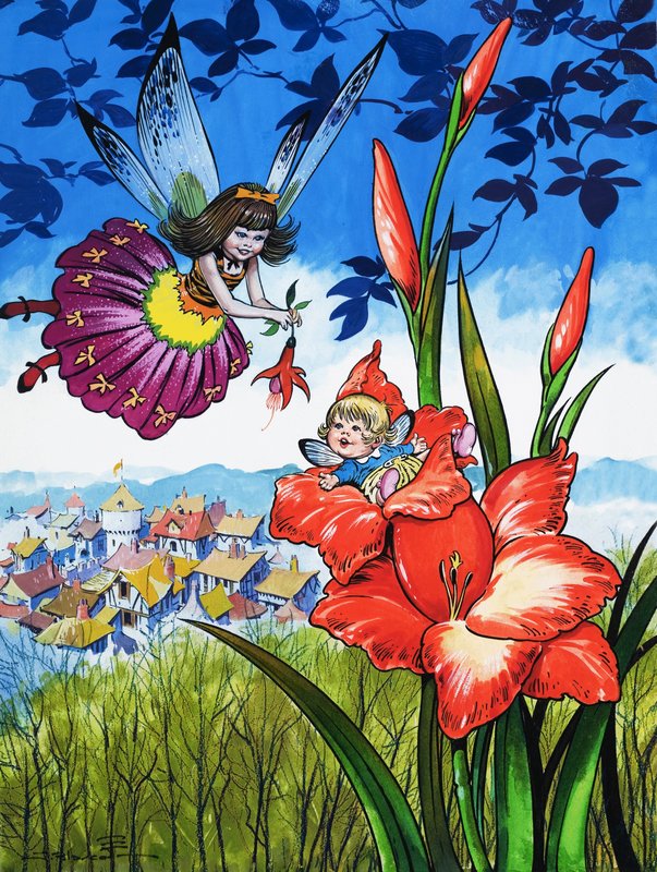 Babyälva i en blomma av Jesus Blasco