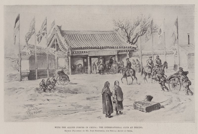 Med de allierade styrkorna i Kina, den internationella klubben i Peking av Johann Nepomuk Schonberg