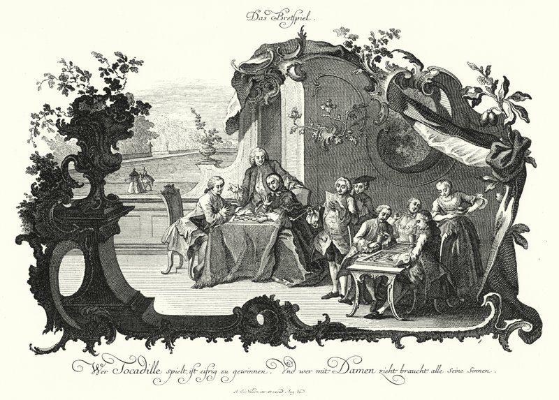 Brädspel (gravyr) av Johann Esaias Nilson