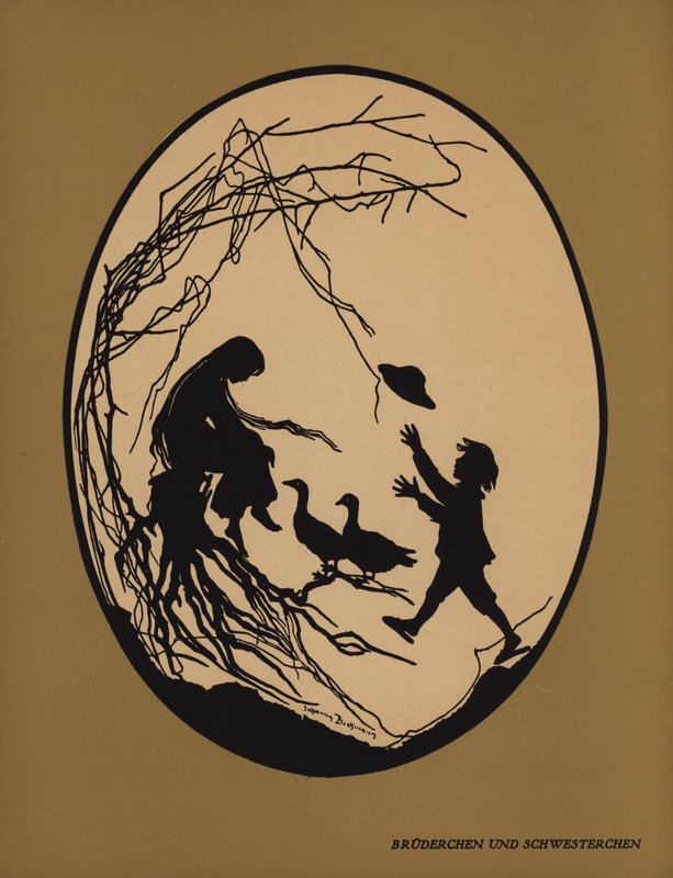 bror och syster (litho) av Johanna Beckmann