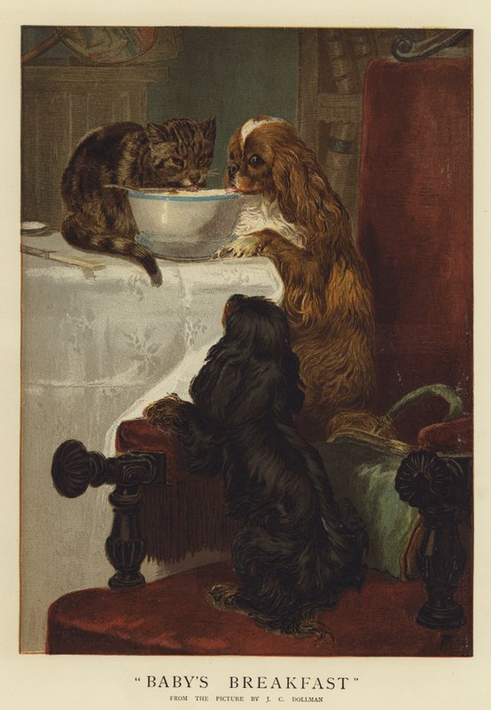 Babys frukost (chromolitho) av John Charles Dollman
