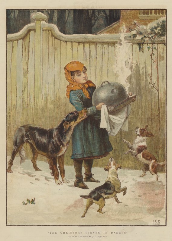 Julmiddagen i fara (chromolitho) av John Charles Dollman