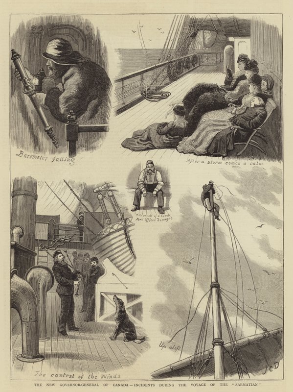Kanadas nya generalguvernör, Incidenter under Sarmatians resa av John Charles Dollman
