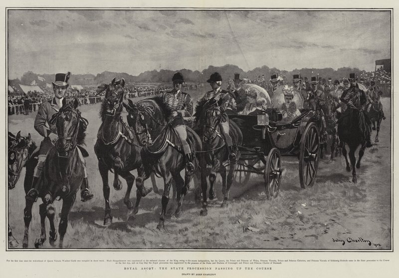 Royal Ascot, statsprocessionen förbi kursen av John Charlton