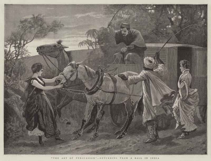 Konsten att övertyga, återvänder från en bal i Indien. av John Charlton