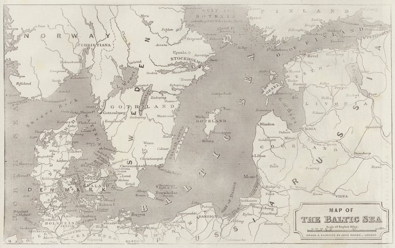 Karta över Östersjön av John Dower