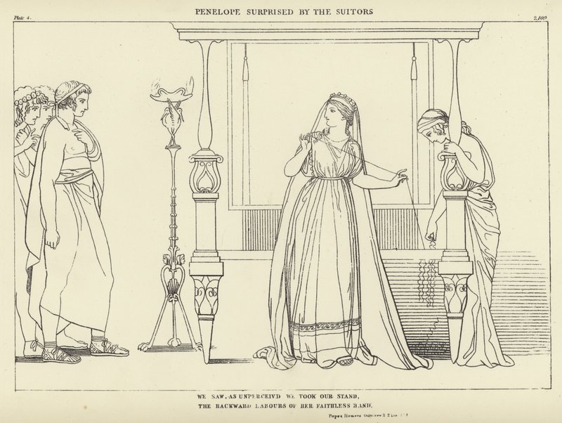 Penelope överraskad av friarna av John Flaxman