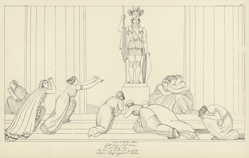 Sju hövdingar mot Thebe av John Flaxman