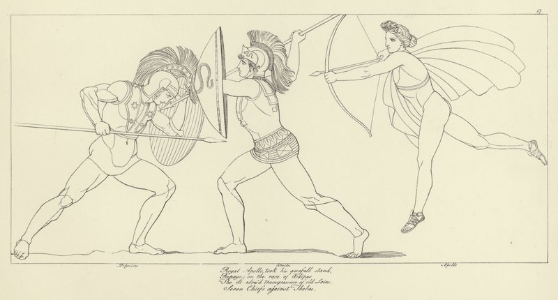 Sju hövdingar mot Thebe av John Flaxman