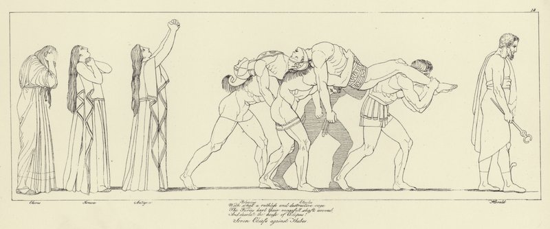 Sju hövdingar mot Thebe av John Flaxman