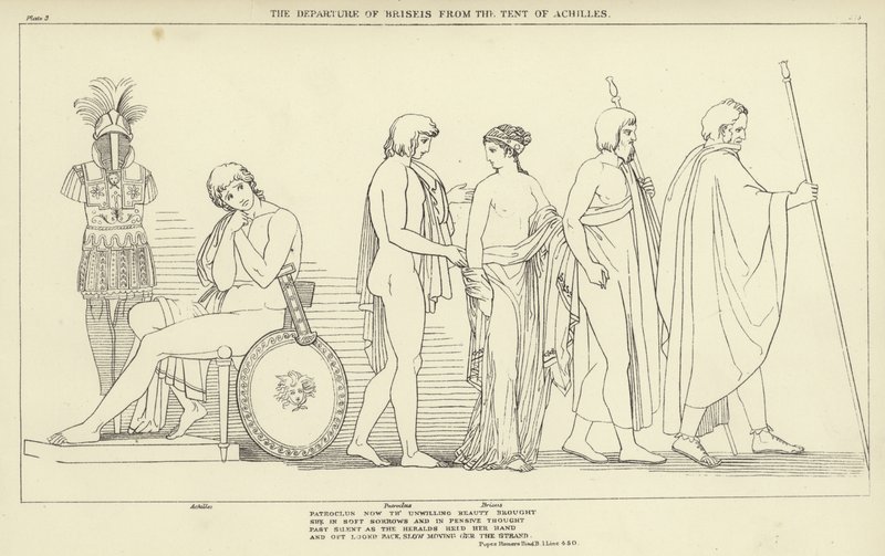 Briseis avgång från Akilles tält av John Flaxman