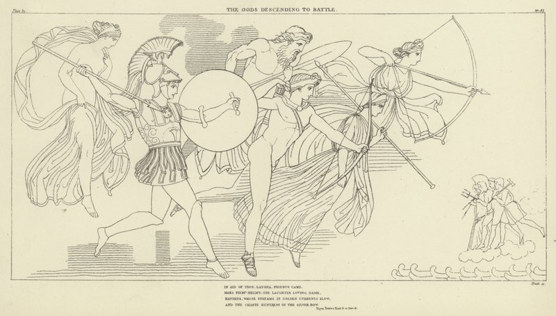 Gudarna går ner till strid av John Flaxman