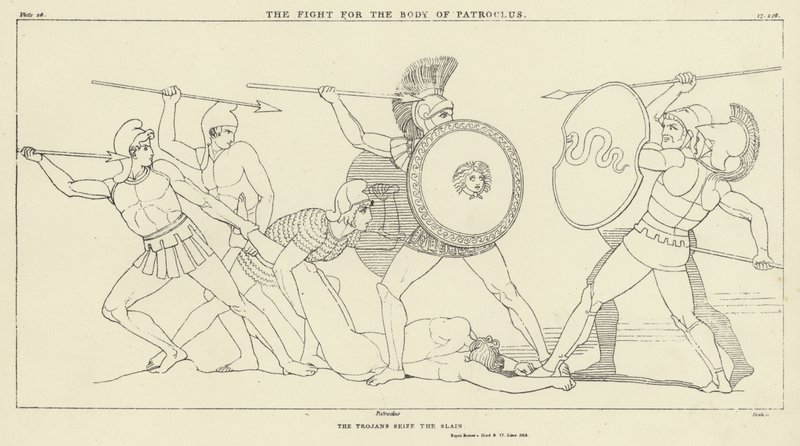 Kampen om Patroklos kropp av John Flaxman