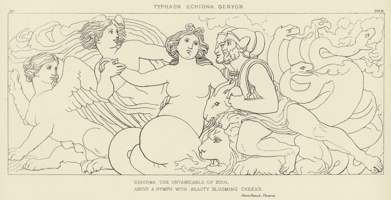 Tyfaon, Echidna, Geryon av John Flaxman