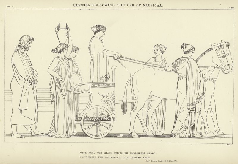 Ulysses följer efter Nausicaas bil av John Flaxman