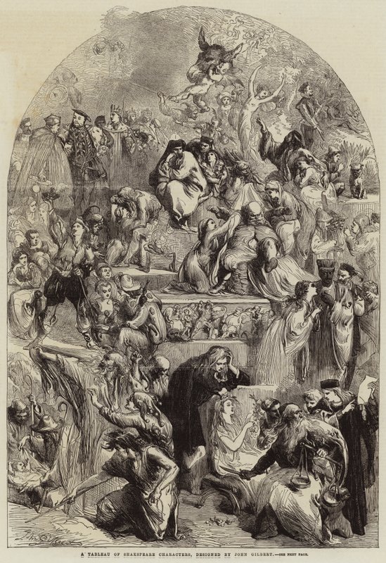En tablå av Shakespeare-karaktärer av John Gilbert