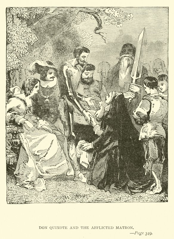 Don Quijote och den drabbade matronan av John Gilbert