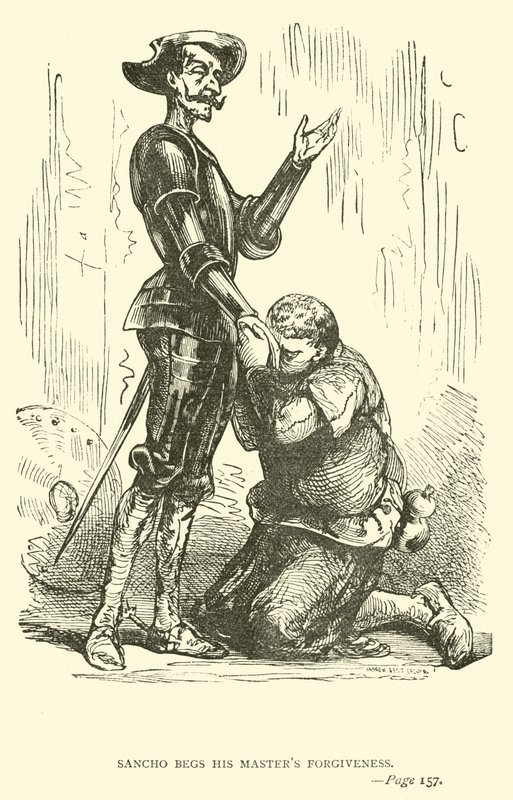 Sancho påsar sin herres förlåtelse av John Gilbert