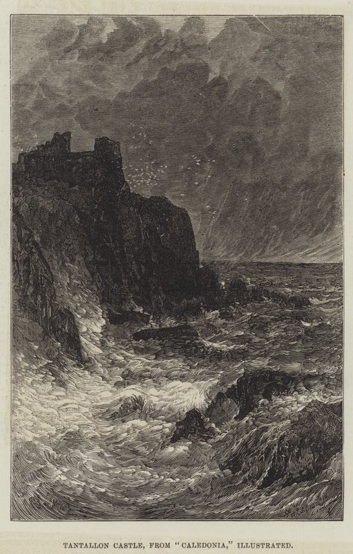 Tantallon slott, från Kaledonien, illustrerad av John MacWhirter