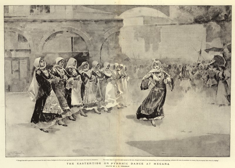 Påskdansen eller pyrrhusdansen på Megara av John Reinhard Weguelin